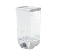 babominimer Cereal Storage Container 1/1.5L Wall Mounted Dispenser Organizer PP Food Jar Transparent Wide Mouth Non-Slip Bottom for Flour Sugar Rice Grains Nuts Beans Tea Coffee(1.5L white)