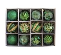 babominimer Christmas Ball Ornaments 12PCS 6CM For Hanging Tree Decorations At For Holiday, Wedding Party, And Home Garden(Green)