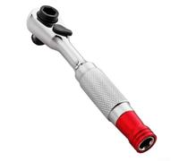 babominimer Chrome-Plated Anti-Rust 1/4 Inch Quick Release Double-Ended Socket Ratchet Wrench with Ergonomic Grip for Automotive Repair and DIY in Tight Spaces(B)