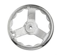 babominimer Chrome Plated Cast Iron Handwheel 3-Spoke Round Rim for Machine Tool, Lathe, CNC & Printer, Corrugated Edge Mechanical Transmission Wheel (6 Inch)