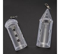 babominimer Clear Cap Maggot Swim Feeders for Carp Match Fishing Tackle, Slotted Frame Plastic Feeder for Maggots Pellets Casters Hemp Worms, Multiple Sizes 5g to 15.5g(34 * 119mm)