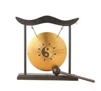 babominimer Copper Gong Ornament Feng Shui Gong,Chinese Desktop Gong Brass Percussion,Zen Art Brass Feng Shui Desktop Gong For Housewarming Home Decor(B)