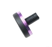 babominimer Cork Rod Butt Cap for Fishing Pole Building and Repair, Aluminium Alloy with Anodized Accent Ring and Black Rubber Plate, Protective End Cap for DIY Rod Handle(Purple)