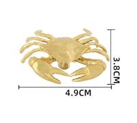 babominimer Crab Brass Door Handle Set Animal Design Metal Hardware Solid Brass Construction Decorative Kitchen Cabinet Pulls Unique Artistic Door Knobs Home(A)