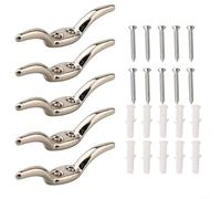 babominimer Curtain Cord Cleat Hooks Stainless Steel Blind Cord Holders with Screws for for Vertical Roller Blinds Drapery and Washing Lines Wall Mount Rope Hook Set Silver(5pcs)
