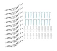 babominimer Curtain Cord Cleat Hooks Stainless Steel Blind Cord Holders with Screws for for Vertical Roller Blinds Drapery and Washing Lines Wall Mount Rope Hook Set Silver(10pcs)