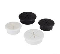 babominimer Desk Cable Management Grommets 50mm 60mm Flexible Rubber Wire Hole Covers ABS Plastic Round Desk Cord Gasket Organizers for for Office Home and Hotel Furniture(Black 50mm)