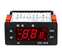 babominimer Digital Controller -974 with Dual Sensors, Waterproof Air Probe, -50°C to 110°C Range, DC 12V/24V AC 110V/220V, for Cold Storage for HVAC Industrial(110V)