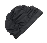 babominimer Elastic Waterproof Swimming Cap for Long Hair, Nylon Bathing Hat for Men and Women, Comfortable Turban Style Swim Hat for Pool, Beach, and Water(Black)