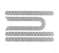 babominimer Electric Scooter Reflective Sticker Set 4pcs PVC Safety Visibility Strips for Pro Accessories Night Riding Body Decoration Tape in Red Blue(Silver)