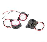 babominimer Electronic Buzzer Alarm 5Pcs Set, DC 3V-24V Continuous Beep Tone Ringer with 100dB Sound Pressure, Black Plastic Housing, 2-Wire Connection for Industrial