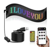 babominimer Flexible RGB LED Message Board,LED Sign Car Scrolling Message Board,Programmable LED Display Billboard,Two-line digital LED message board for auto shop taxis(16 * 64(92 * 374mm))