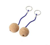 babominimer Floating Cork Ball Key Ring Set for Canoeing Sailing and Boating, Waterproof Buoyant Wooden Key Float Accessory with Strong Rope for Boat or House Keys,(Blue)