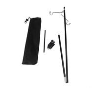 babominimer Folding Lantern Stand Pole 120cm Telescopic Aluminum Alloy Portable Lamp Holder with Hook for Hanging LED or Solar Lights, Compatible with Camping, Fishing,(3 double hooks)