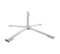 babominimer Folding Outdoor Umbrella Base Stand with Three or Four Legs, Adjustable Plastic and Steel Support for 2.2-3.2m Parasol, Stable Beach Sun Shade Holder(White four legs)