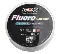 babominimer For 100M Fluorocarbon Fishing Line 4.13-34.32LB Invisible Carbon Fiber Leader for Freshwater and Saltwater Fishing(White 2.0-0.23mm-9.48LB)