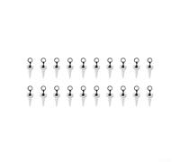 babominimer For 20pcs Fishing Lure Screws with Boilie Ring Swivel Hair Rig for Carp Tackle, Black and Silver Plastic Steel Construction,(short screws 20pcs/set)