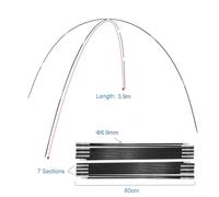 babominimer For 2PCS Fiberglass Tent Pole Replacement Kit with Elastic String for 1-8 Person Camping Tents, Collapsible and Lightweight Support Rods(390)