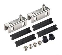 babominimer for 2PCS Glass Cabinet Door Hinge Clips, Nickel Plated Iron Cabinet Catches for Showcase Doors, 40x13mm Size(Nickel-Plated Iron)
