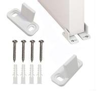 babominimer for 2Pcs White Adjustable Floor Guide for Sliding Barn Doors - Wall and Door Bottom Guide with Screws and Expansion Bolts