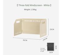 babominimer For 3-Panel Foldable Aluminum Windshield for Camping Stove, 45x35cm Heat-Resistant Wind Barrier with Storage Bag(White)