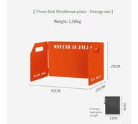 babominimer For 3-Panel Foldable Aluminum Windshield for Camping Stove, 45x35cm Heat-Resistant Wind Barrier with Storage Bag(Orange)