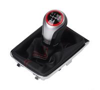 babominimer for 5 Speed Manual Shift Knob Assembly with Bracket Base for for 7 MK7 for GTI GTD 2013-2018 Models - Black Leather with Red Stitching