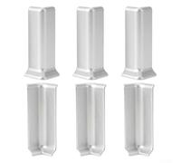 babominimer for Baseboard Corner for 10cm Height Baseboard with 3 Inside and 3 Outside Corners-Connector, Self-ABS Wall Base Trim in(L Silver)