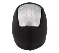 babominimer for Black 6 Speed Manual Gear Shift Knob with R Gear for Daily IV V VI Models 2006-2017, Leather and ABS Construction, Black with Silver