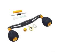 babominimer For Carbon Fiber Fishing Reel Handle 140mm with Tool Set and For EVA Knob for For Daiwa S Brand Reels, Purple(gold left-hand)