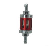 babominimer for CNC Aluminum Alloy Motorcycle Fuel Filter with Glass Inspection Cup, Usual High-Flow Inline Engine Oil Cleaner, Wear-Resistant and Oxidation-Resistant for T6(Red)