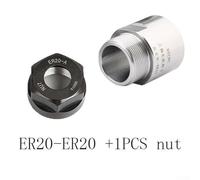 babominimer for ER Collet Thread Adapter ER11 ER16 ER20 ER25 ER32 Chuck Spindle Extension Rod for Motor Engraving Machine for CNC Metalworking(ER20-ER20 with Nut)