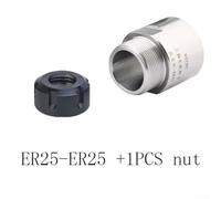 babominimer for ER Collet Thread Adapter ER11 ER16 ER20 ER25 ER32 Chuck Spindle Extension Rod for Motor Engraving Machine for CNC Metalworking(ER25-ER25 with Nut)