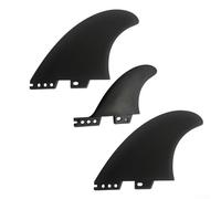 babominimer For FCS2 Keel Surfboard Fins Set with Fiberglass Core and ABS Material, Twin Tab Design for Kayaking and Water Sports, 3-Pack Black(FCS2 generation)