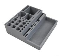 babominimer For Fly Tying Tool Storage Holder Desktop Organizer Rack with Multiple Size Holes for Fishing Tools, Made of Long lasting PETG Material, Gray
