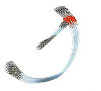 babominimer For Heavy Duty Saltwater Fishing Leaders with Snap Swivels and Beads, 90-Pound Test Main Leader with 55-Pound Power Handle, 6-Pack Rig for Surf(1 blue head)