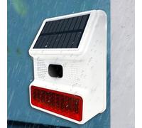 babominimer for Solar Infrared Motion Detector Wireless Outdoor Security Alarm 433MHz Waterproof PIR Sensor with Sound Light Flash for Home Garden(A)