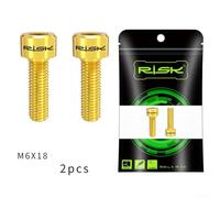 babominimer For Titanium Alloy M6x18mm Crankarm Pinch Clamp Bolt for Ultegra HollowTech For Bicycle Crankset Screws, 2-Pack(Gold)