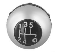 babominimer Gear Shift Knob Lever Head for 500C 2007-2018, 5 Speed Manual Transmission, ABS Plastic with Leather Trim, Carbon Fibre Finish, for OEM(Silver)