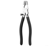 babominimer Glass Running Pliers with Curved, Adjustable Pressure Control, Rubber Tips for Stained Glass Breaking Tool, Chrome Vanadium Steel, 8 in, Black