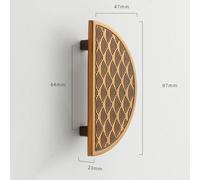 babominimer Half-Moon Cabinet Handles 2 Pack, 97mm Zinc Alloy -Circular Drawer Pulls with Brushed Gold and Coffee Finish, Elegant Modern Furniture Hardware for for Kitchen(Coffee Color)