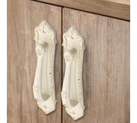 babominimer Heavy Duty Barn Door Handle with Antique Copper Finish, Alloy Construction for Wooden Doors, Furniture, Cabinets, Wardrobes, Rust-Resistant Brushed Polished D(White 160)