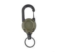 babominimer Heavy Duty Retractable Badge Reel Carabiner Key Chain with Steel Wire Rope Holder, Outdoor ID Card Holder and Keychain Tool for Fishing, Camping,(Green)