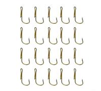 babominimer High Carbon Steel Double Fishing Hooks 20pcs Set, Barbed Crank Worm Lure Hooks with Large Eye for Pike and Other Predatory Fish, Strong and Lasting Fly Tying(4#)