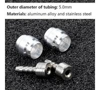 babominimer Hydraulic Brake Hose Connector Olive Insert Kit, 5 Sets Aluminium Alloy and Stainless Steel Connecting Inserts and Olive Sleeves Compatible with for 5mm Hydraulic Disc