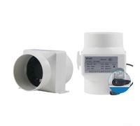 babominimer Inline Duct Fan 12V DC Motor Low Noise 6W Exhaust Ventilation ABS PVC White High Airflow Booster for Home Greenhouse Workshop Kitchen Bathroom Solar Compatible(4inch 100mm)