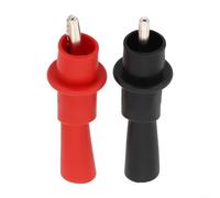 babominimer Insulated Clips 2mm Push-On Test Probe Clamps 10A 1000V Steel Nickel Plated with PVC Shell for for Multimeter Electrical Testing, Red and Black, 2PCS
