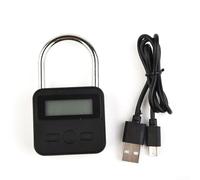 babominimer LCD Display Timer Lock Smart Electronic Padlock with Digital Timer Switch Metal Safety Lock USB Charging 99 Hours Automatic (Black)