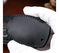 babominimer Leather Car Key Case Cover with Chain Compatible with for 3 Button Remote, Artificial Leather Protective Holder for(Black)
