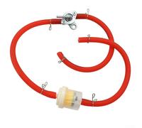 babominimer Line Fuel Tank Tap Motorcycle Filter Inline Switch Plus Oil Pipe Accessory Aluminum Alloy Compatible 45 Cm Fuel with Included Construction with Most Motorcycl(Red)